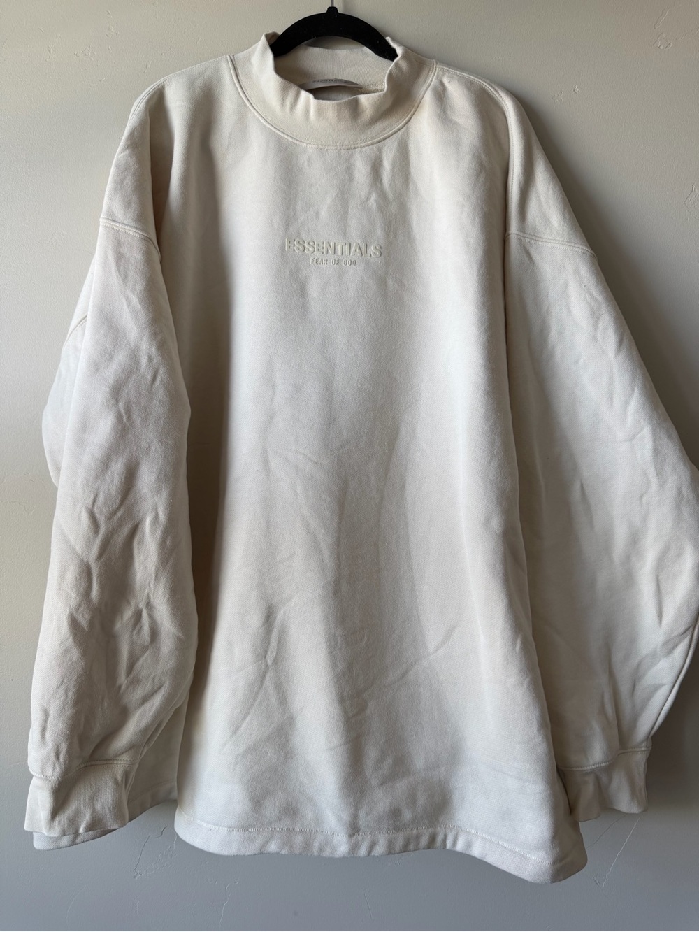 Men’s Fear of God ESSENTIALS Cream Crewneck Sweatshirt XXL